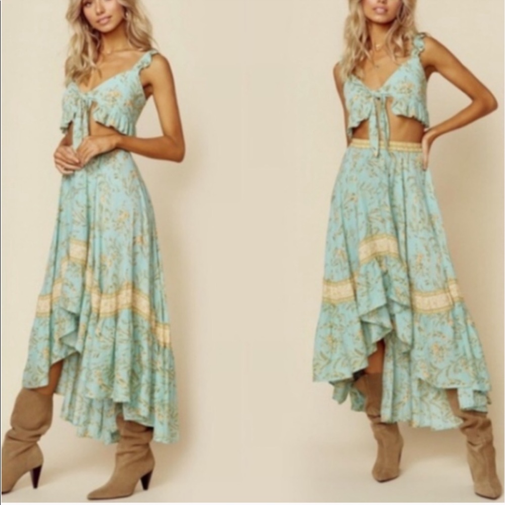 Spell Maisie Castaway hi low maxi skirt